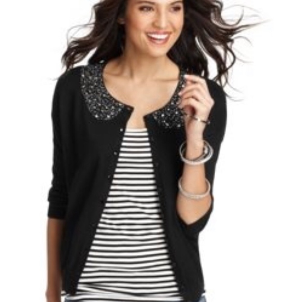 LOFT Jeweled Cardigan